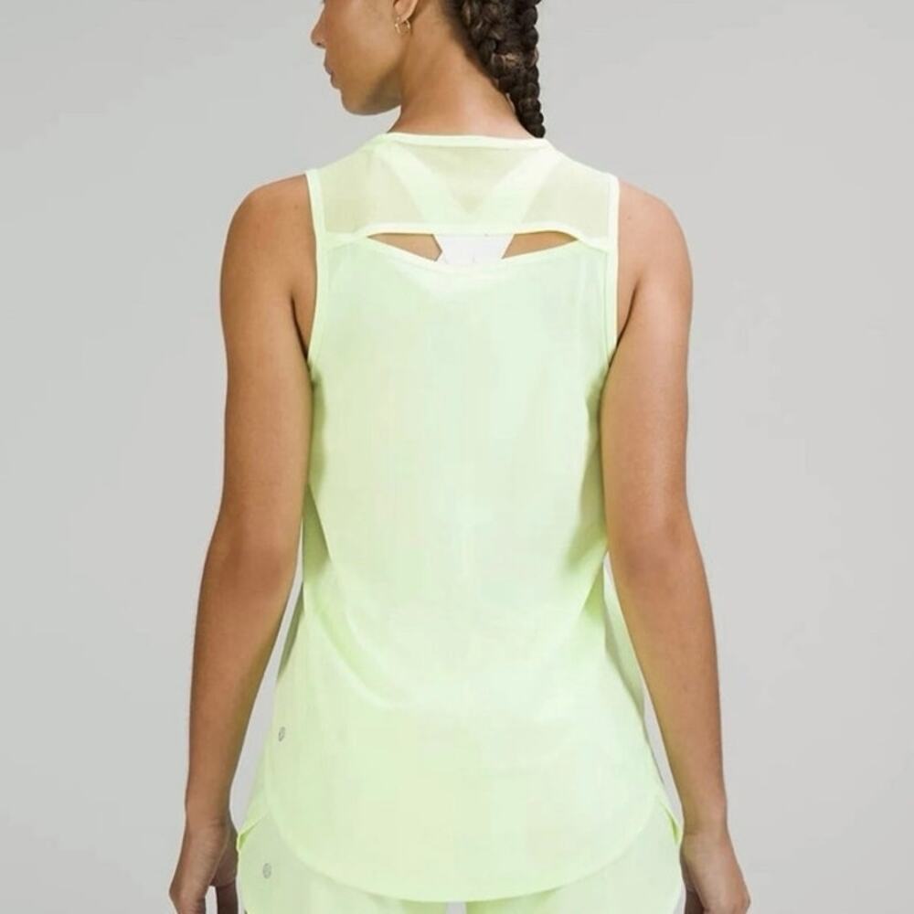 Lululemon | Neon Green Faded Zap Reflective Detail Mesh Back Sculpt Tank Top- 8